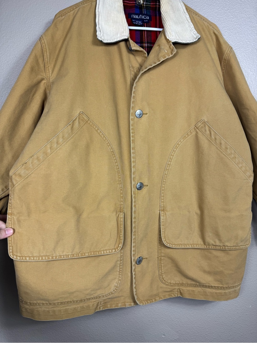 Vintage Y2K Nautica Barn Field Canvas Full Zip Wool Plaid Blanket Liner Coat E - Picture 4 of 13